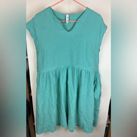 Latched Mama Nursing Teal Dress - Picture 1 of 5